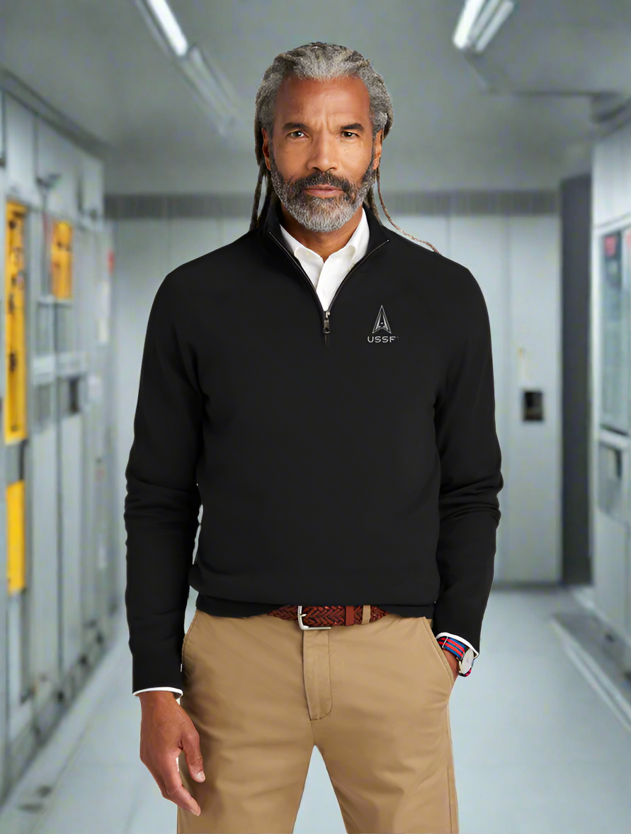 Cotton Stretch 1/4-Zip Sweater