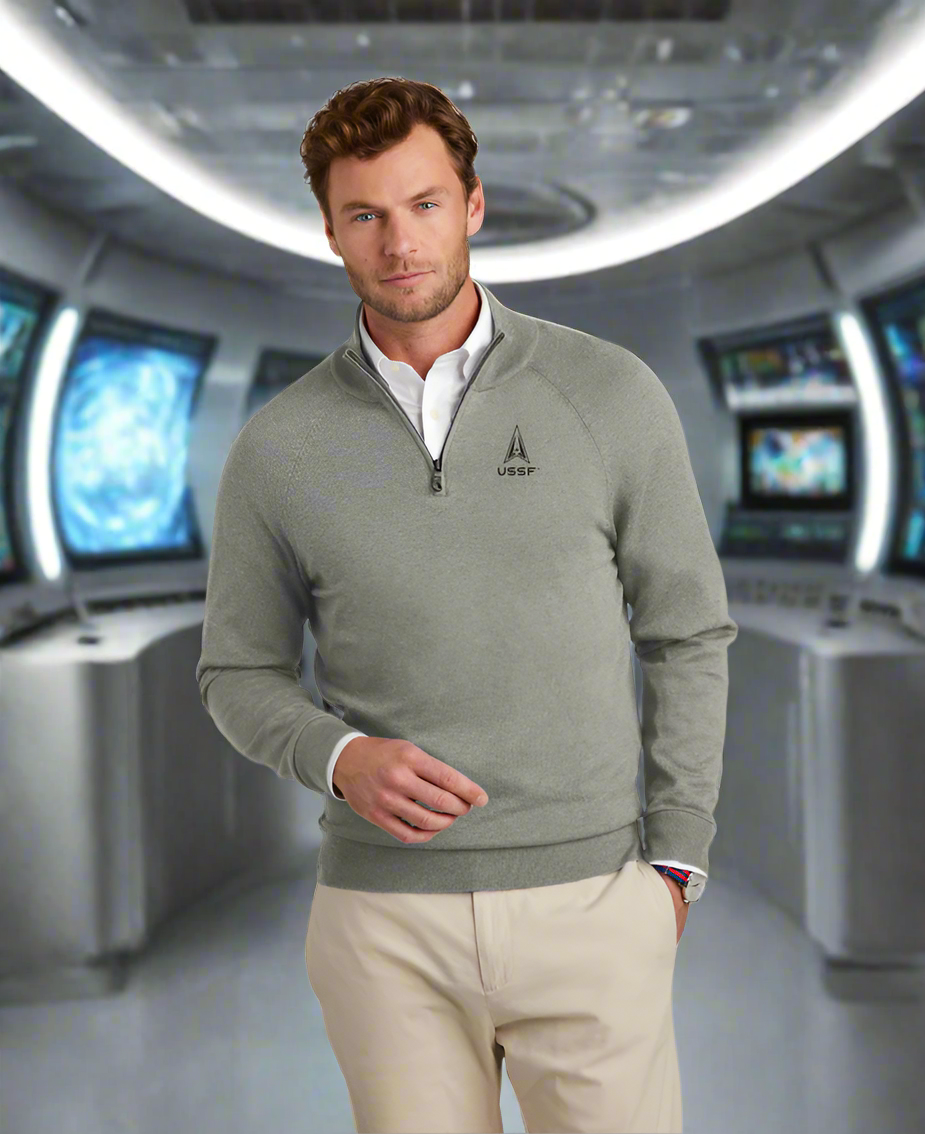 Cotton Stretch 1/4-Zip Sweater