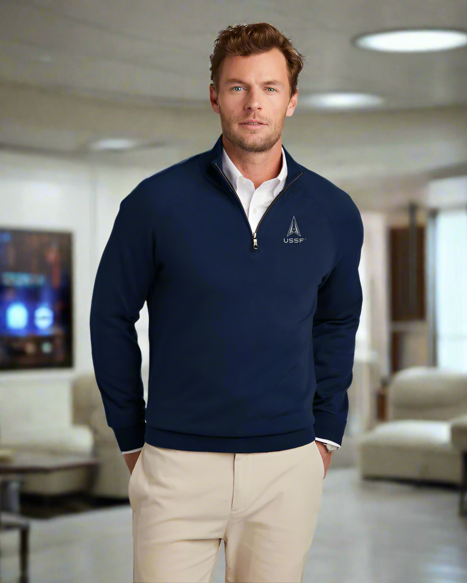 Cotton Stretch 1/4-Zip Sweater